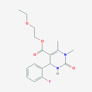 molecular formula C17H21FN2O4 B11498237 2-Ethoxyethyl 4-(2-fluorophenyl)-1,6-dimethyl-2-oxo-1,2,3,4-tetrahydropyrimidine-5-carboxylate 