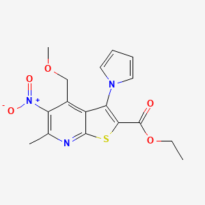 ethyl 4-(methoxymethyl)-6-methyl-5-nitro-3-(1H-pyrrol-1-yl)thieno[2,3-b]pyridine-2-carboxylate