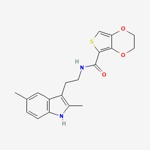 molecular formula C19H20N2O3S B11498261 N-[2-(2,5-dimethyl-1H-indol-3-yl)ethyl]-2,3-dihydrothieno[3,4-b][1,4]dioxine-5-carboxamide 