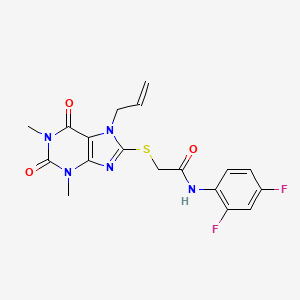 N-(2,4-difluorophenyl)-2-{[1,3-dimethyl-2,6-dioxo-7-(prop-2-en-1-yl)-2,3,6,7-tetrahydro-1H-purin-8-yl]sulfanyl}acetamide