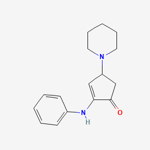 2-(Phenylamino)-4-(piperidin-1-yl)cyclopent-2-en-1-one