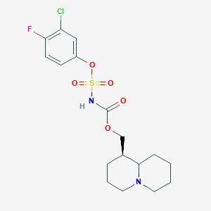 molecular formula C17H22ClFN2O5S B11498314 (1R)-octahydro-2H-quinolizin-1-ylmethyl [(3-chloro-4-fluorophenoxy)sulfonyl]carbamate 