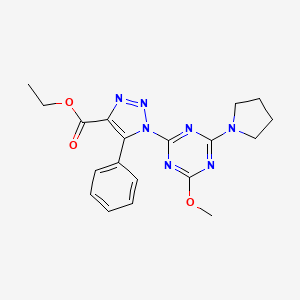 Ethyl 1-(4-methoxy-6-pyrrolidin-1-yl-1,3,5-triazin-2-yl)-5-phenyltriazole-4-carboxylate