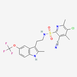 5-chloro-3-cyano-4,6-dimethyl-N-{2-[2-methyl-5-(trifluoromethoxy)-1H-indol-3-yl]ethyl}pyridine-2-sulfonamide