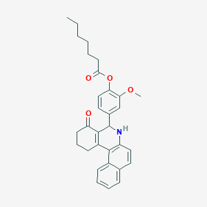 2-Methoxy-4-(4-oxo-1,2,3,4,5,6-hexahydrobenzo[a]phenanthridin-5-yl)phenyl heptanoate