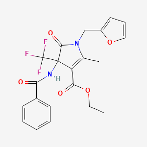 ethyl 1-(furan-2-ylmethyl)-2-methyl-5-oxo-4-[(phenylcarbonyl)amino]-4-(trifluoromethyl)-4,5-dihydro-1H-pyrrole-3-carboxylate