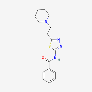 N-{5-[2-(piperidin-1-yl)ethyl]-1,3,4-thiadiazol-2-yl}benzamide