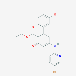 Ethyl 4-[(5-bromopyridin-2-yl)amino]-6-(3-methoxyphenyl)-2-oxocyclohex-3-ene-1-carboxylate