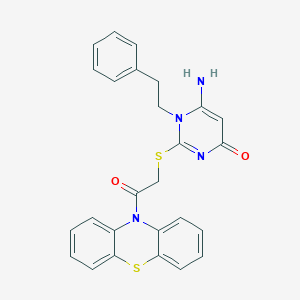 6-amino-2-{[2-oxo-2-(10H-phenothiazin-10-yl)ethyl]sulfanyl}-1-(2-phenylethyl)pyrimidin-4(1H)-one