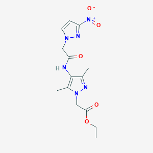 ethyl (3,5-dimethyl-4-{[(3-nitro-1H-pyrazol-1-yl)acetyl]amino}-1H-pyrazol-1-yl)acetate