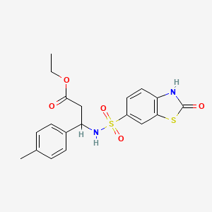 Ethyl 3-(4-methylphenyl)-3-(2-oxo-2,3-dihydro-1,3-benzothiazole-6-sulfonamido)propanoate