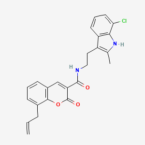 molecular formula C24H21ClN2O3 B11498575 N-[2-(7-chloro-2-methyl-1H-indol-3-yl)ethyl]-2-oxo-8-(prop-2-en-1-yl)-2H-chromene-3-carboxamide 