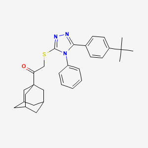 molecular formula C30H35N3OS B11498590 1-(adamantan-1-yl)-2-{[5-(4-tert-butylphenyl)-4-phenyl-4H-1,2,4-triazol-3-yl]sulfanyl}ethan-1-one CAS No. 632292-92-3