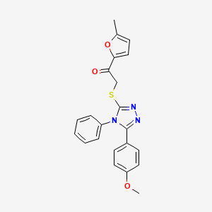 2-{[5-(4-methoxyphenyl)-4-phenyl-4H-1,2,4-triazol-3-yl]sulfanyl}-1-(5-methylfuran-2-yl)ethanone