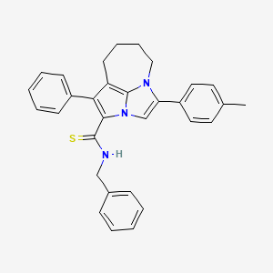 N-benzyl-4-(4-methylphenyl)-1-phenyl-5,6,7,8-tetrahydro-2a,4a-diazacyclopenta[cd]azulene-2-carbothioamide