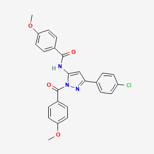 N-{3-(4-chlorophenyl)-1-[(4-methoxyphenyl)carbonyl]-1H-pyrazol-5-yl}-4-methoxybenzamide