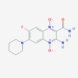 molecular formula C14H16FN5O3 B11498627 3-Amino-7-fluoro-6-(piperidin-1-yl)quinoxaline-2-carboxamide 1,4-dioxide 