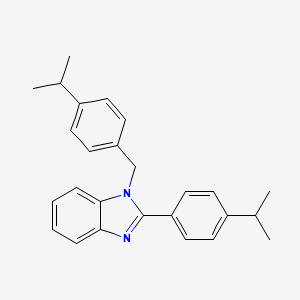 molecular formula C26H28N2 B11498647 1-[4-(propan-2-yl)benzyl]-2-[4-(propan-2-yl)phenyl]-1H-benzimidazole 