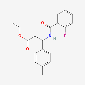 molecular formula C19H20FNO3 B11498653 Ethyl 3-[(2-fluorobenzoyl)amino]-3-(4-methylphenyl)propanoate 