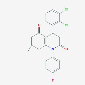 molecular formula C23H20Cl2FNO2 B11498675 4-(2,3-dichlorophenyl)-1-(4-fluorophenyl)-7,7-dimethyl-4,6,7,8-tetrahydroquinoline-2,5(1H,3H)-dione 