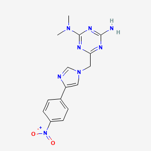 molecular formula C15H16N8O2 B11498680 N,N-dimethyl-6-{[4-(4-nitrophenyl)-1H-imidazol-1-yl]methyl}-1,3,5-triazine-2,4-diamine 