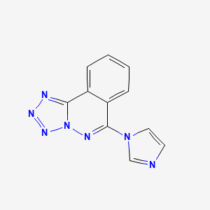 molecular formula C11H7N7 B11498684 Tetrazolo[5,1-a]phthalazine, 6-(imidazol-1-yl)- 