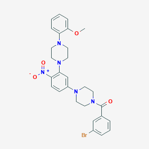 (3-Bromophenyl)(4-(3-(4-(2-methoxyphenyl)piperazin-1-yl)-4-nitrophenyl)piperazin-1-yl)methanone