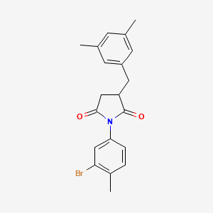 molecular formula C20H20BrNO2 B11498765 1-(3-Bromo-4-methylphenyl)-3-[(3,5-dimethylphenyl)methyl]pyrrolidine-2,5-dione 