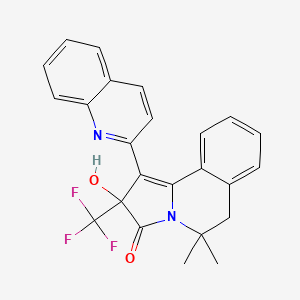 2-hydroxy-5,5-dimethyl-1-(quinolin-2-yl)-2-(trifluoromethyl)-5,6-dihydropyrrolo[2,1-a]isoquinolin-3(2H)-one