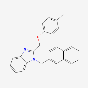 molecular formula C26H22N2O B11498797 2-[(4-methylphenoxy)methyl]-1-(naphthalen-2-ylmethyl)-1H-benzimidazole 