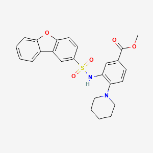 Methyl 3-[(dibenzo[b,d]furan-2-ylsulfonyl)amino]-4-piperidinobenzoate