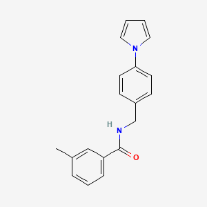 molecular formula C19H18N2O B11498818 Benzamide, 3-methyl-N-[[4-(1H-pyrrol-1-yl)phenyl]methyl]- 