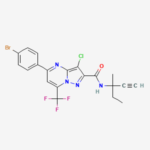 molecular formula C20H15BrClF3N4O B11498832 5-(4-bromophenyl)-3-chloro-N-(3-methylpent-1-yn-3-yl)-7-(trifluoromethyl)pyrazolo[1,5-a]pyrimidine-2-carboxamide 