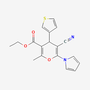 ethyl 5-cyano-2-methyl-6-(1H-pyrrol-1-yl)-4-(thiophen-3-yl)-4H-pyran-3-carboxylate