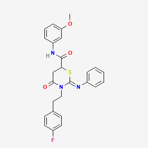 (2Z)-3-[2-(4-fluorophenyl)ethyl]-N-(3-methoxyphenyl)-4-oxo-2-(phenylimino)-1,3-thiazinane-6-carboxamide