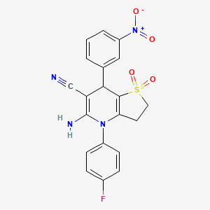 5-Amino-4-(4-fluorophenyl)-7-(3-nitrophenyl)-2,3,4,7-tetrahydrothieno[3,2-b]pyridine-6-carbonitrile 1,1-dioxide