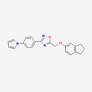 5-[(2,3-dihydro-1H-inden-5-yloxy)methyl]-3-[4-(1H-pyrrol-1-yl)phenyl]-1,2,4-oxadiazole