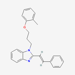 molecular formula C25H24N2O B11498870 1-[3-(2-methylphenoxy)propyl]-2-[(E)-2-phenylethenyl]-1H-benzimidazole 