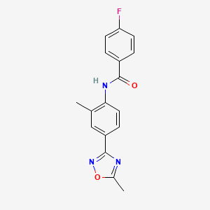 4-fluoro-N-[2-methyl-4-(5-methyl-1,2,4-oxadiazol-3-yl)phenyl]benzamide