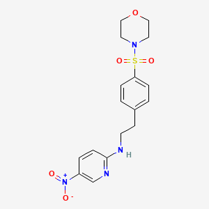 molecular formula C17H20N4O5S B11498894 N-{2-[4-(morpholin-4-ylsulfonyl)phenyl]ethyl}-5-nitropyridin-2-amine 