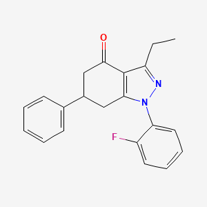 3-ethyl-1-(2-fluorophenyl)-6-phenyl-1,5,6,7-tetrahydro-4H-indazol-4-one