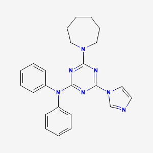 4-(azepan-1-yl)-6-(1H-imidazol-1-yl)-N,N-diphenyl-1,3,5-triazin-2-amine