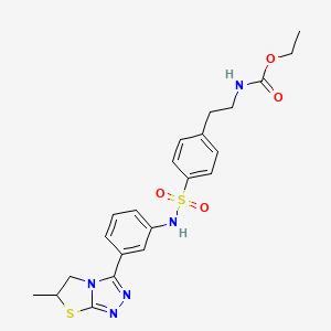 Ethyl [2-(4-{[3-(6-methyl-5,6-dihydro[1,3]thiazolo[2,3-c][1,2,4]triazol-3-yl)phenyl]sulfamoyl}phenyl)ethyl]carbamate