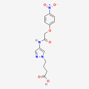 4-(4-{[(4-nitrophenoxy)acetyl]amino}-1H-pyrazol-1-yl)butanoic acid