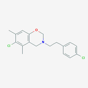 molecular formula C18H19Cl2NO B11498961 6-chloro-3-[2-(4-chlorophenyl)ethyl]-5,7-dimethyl-3,4-dihydro-2H-1,3-benzoxazine 