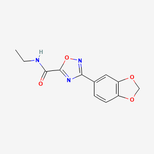 molecular formula C12H11N3O4 B11499001 3-(1,3-benzodioxol-5-yl)-N-ethyl-1,2,4-oxadiazole-5-carboxamide 