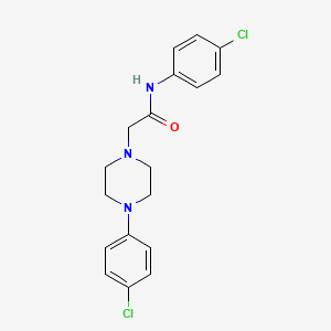 molecular formula C18H19Cl2N3O B11499016 N-(4-chlorophenyl)-2-[4-(4-chlorophenyl)piperazin-1-yl]acetamide 