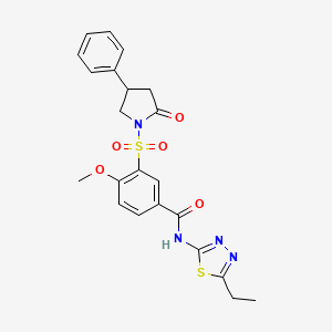 N-(5-ethyl-1,3,4-thiadiazol-2-yl)-4-methoxy-3-[(2-oxo-4-phenylpyrrolidin-1-yl)sulfonyl]benzamide