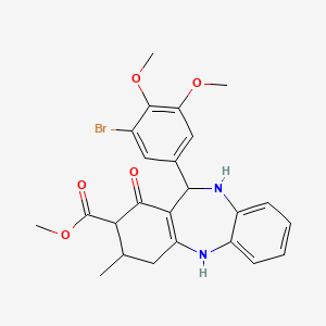 methyl 11-(3-bromo-4,5-dimethoxyphenyl)-3-methyl-1-oxo-2,3,4,5,10,11-hexahydro-1H-dibenzo[b,e][1,4]diazepine-2-carboxylate