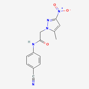 N-(4-cyanophenyl)-2-(5-methyl-3-nitro-1H-pyrazol-1-yl)acetamide